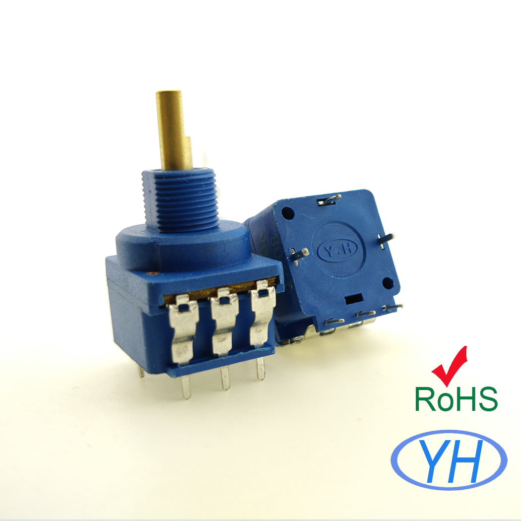 Potentiometer with Push Push switch with Customization ∅4 metal and plastic shaft