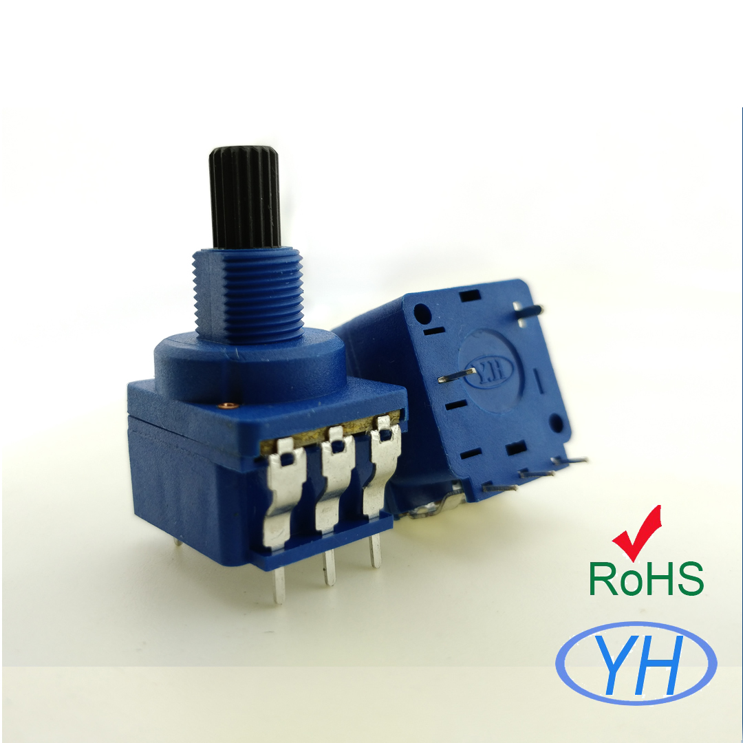Factory manufacturing dimmer switch potentiometer 17mm Potentiometer with Rotary switch with Knurled shaft