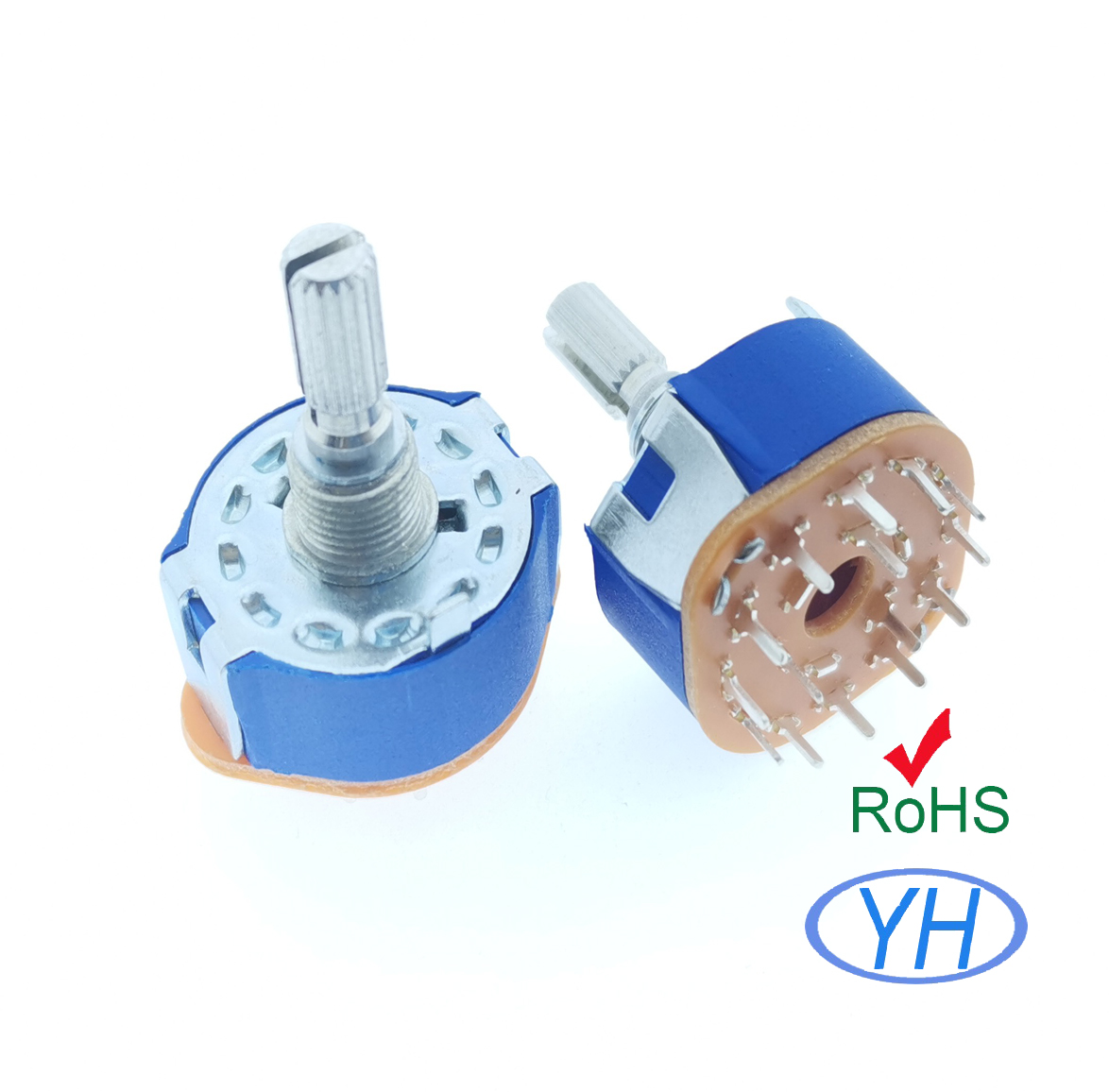25mm Free samples RS2512 RS2511 Custom dust cover 25mm 1 poles 10 11 12 positions rotary rotate switch Non-shorting with dust cover