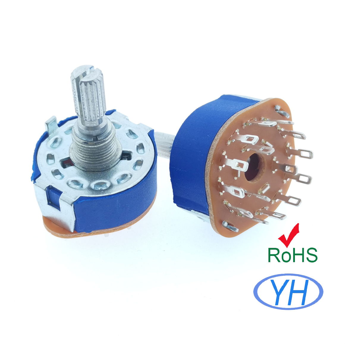 25mm Customized High Quality RS2512 Custom dust cover 25mm 1 poles 10 11 12 positions rotary rotate switch Non-shorting with dust cover and Soldering Terminal